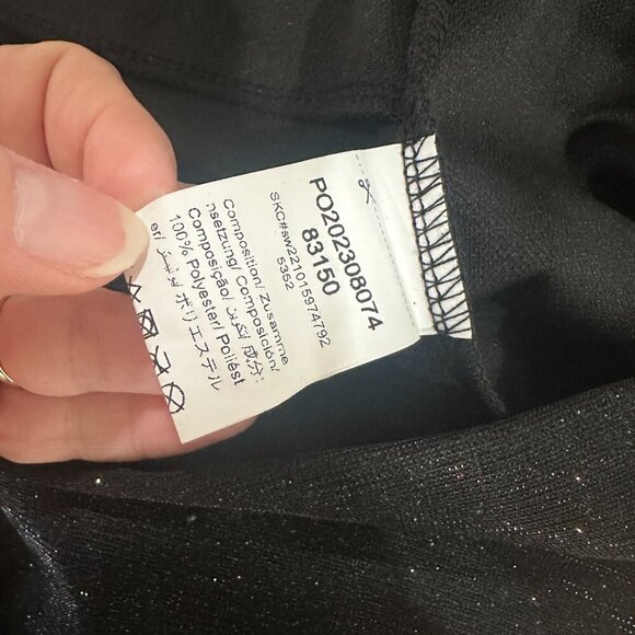 NWT WDIRARA Sparkly Black Shimmer Skort Skirt with Shorts Size Large - Picture 9 of 10